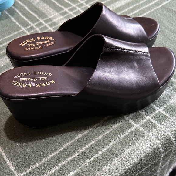 Kork-Ease Black Leather Mules size 9 - Picture 3 of 9